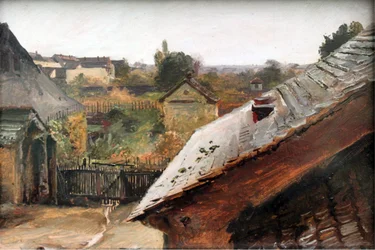 Vue sur les toits et les jardins